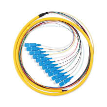 SC 12 cores waterproof Fanout SM Simplex Patch Cord Cable 12 Color Bunch Fiber Pigtail